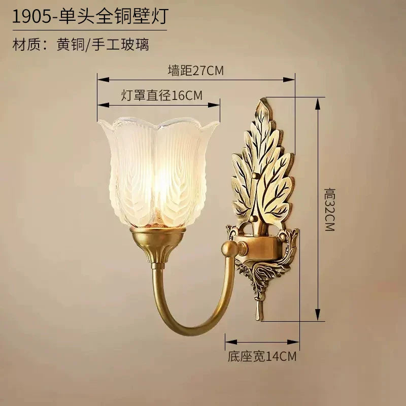 Afralia™ Brass Wall Lamp | Retro LED for Living Room Bedroom Study Hotel Hallway