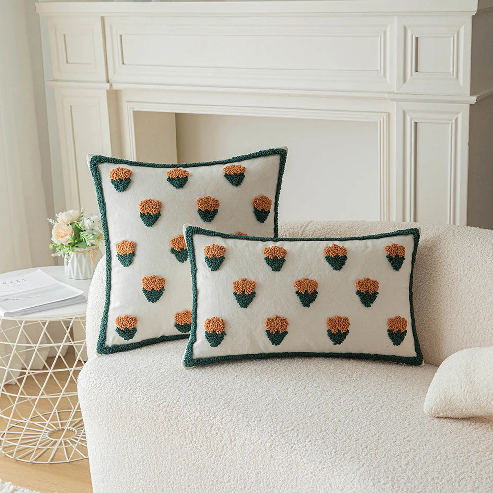 Afralia™ Cactus Embroidery Throw Pillow Cover Nordic Minimalist Decor for Sofa