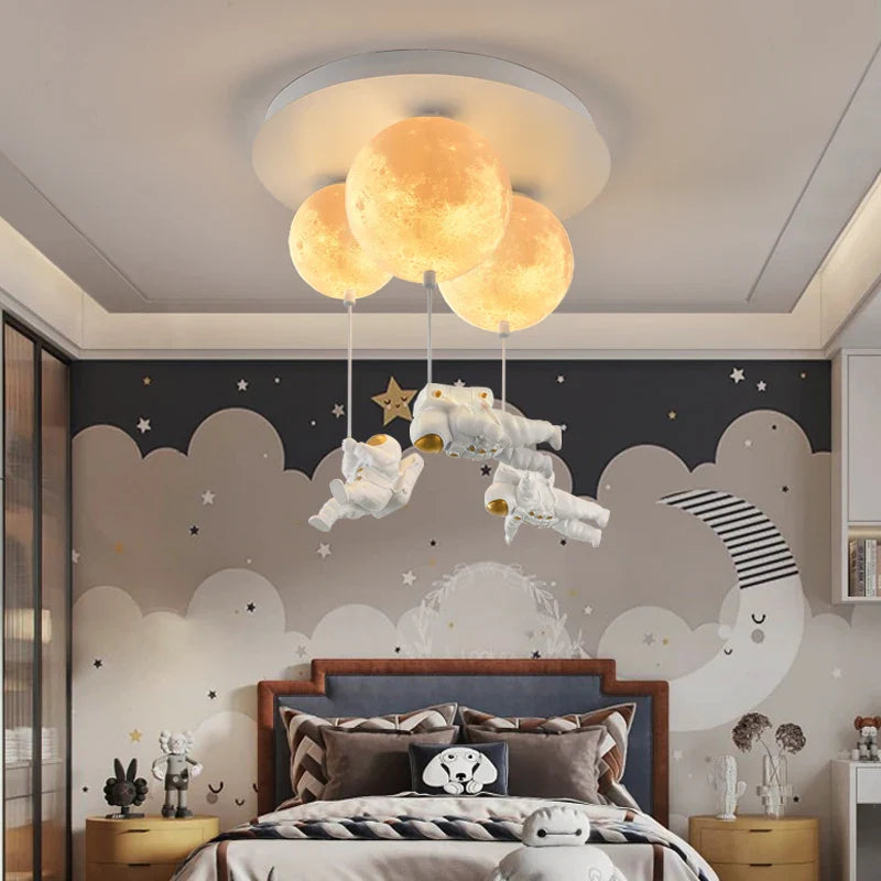 Afralia™ Astronaut Globe Ceiling Light for Kids Room - 18cm/20cm/25cm