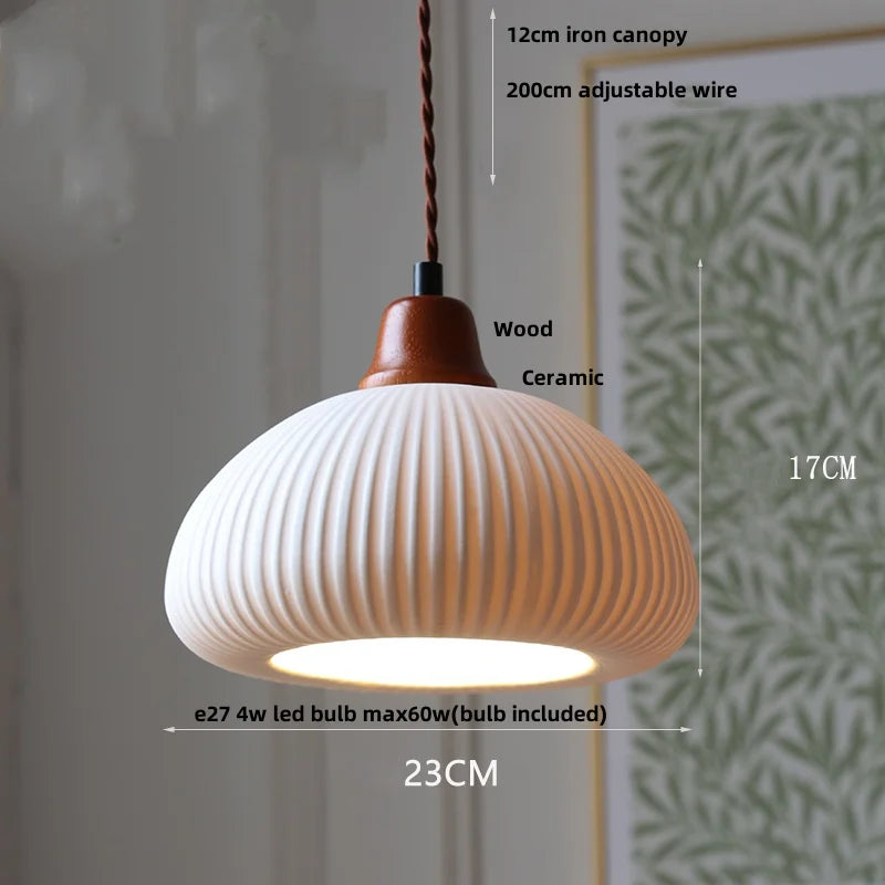 Afralia™ Ceramic LED Pendant Lamp with Adjustable Copper Socket - Nordic Modern Home Decor