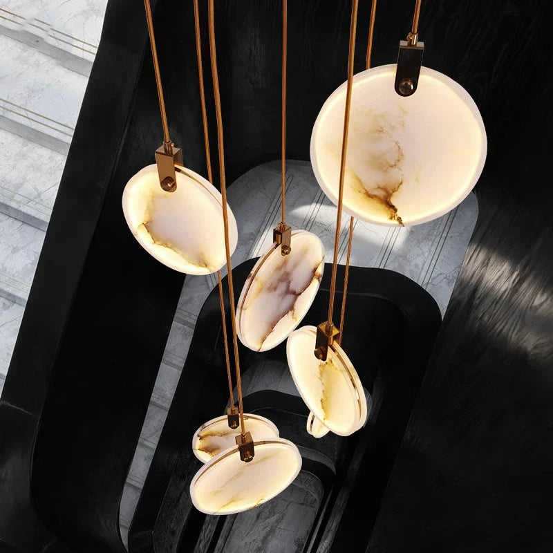 Afralia™ Staircase Chandeliers: Modern LED Pendant Lights for Living Room Décor