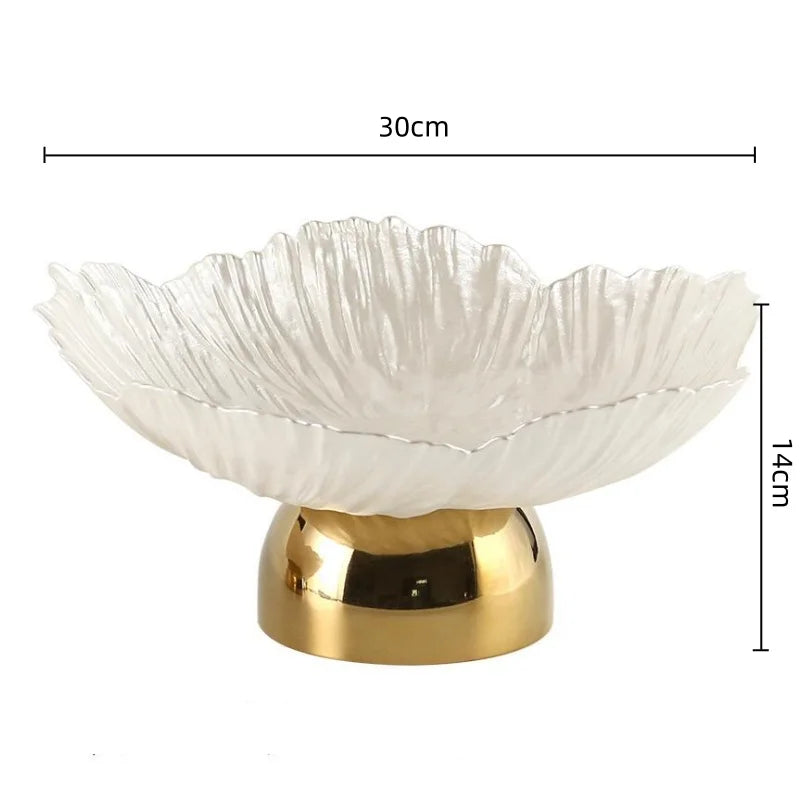 Afralia™ Metal Tray Petal Shape Snack Plate Jewelry Storage Home Decoration