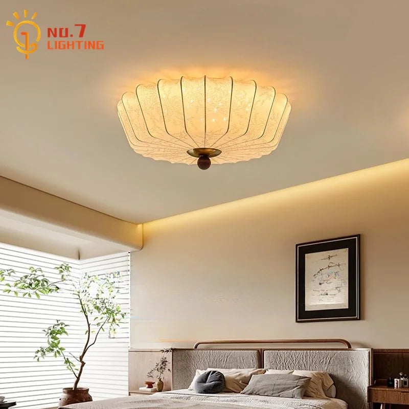 Medieval Style Wooden LED Ceiling Light by Afralia™ for Home, Bedroom, and Cafe
