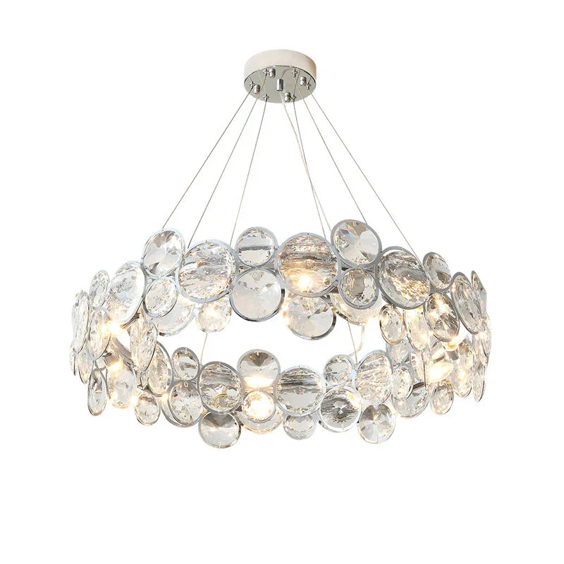 Afralia™ Crystal Magic Ring Dimmable LED Pendant Light for Living Room & Foyer