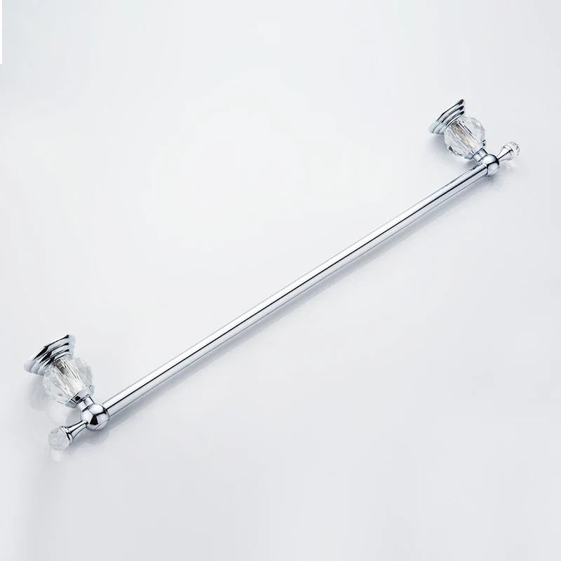 Afralia™ Crystal Chrome Towel Bar - Stainless Steel Bathroom Accessories