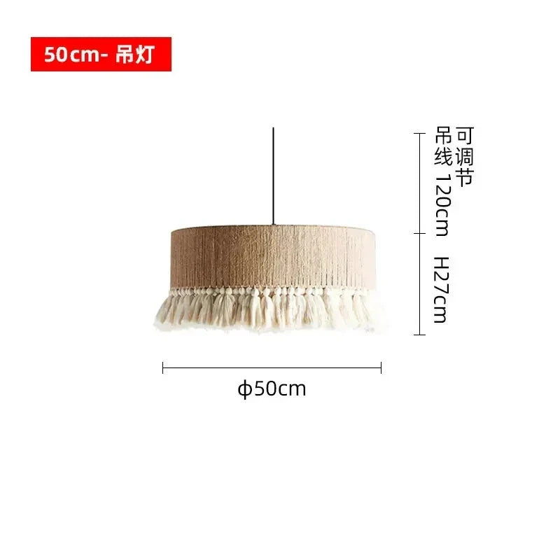 Afralia™ Bohemian Tassel Chandelier: Handmade Nordic Pendant Lamp for Bedroom, Living Room, Kitchen