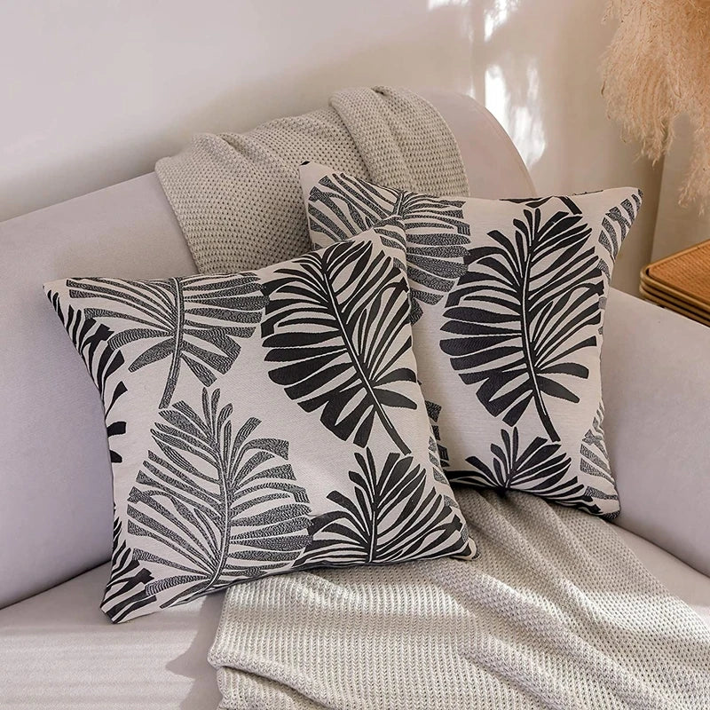 Afralia™ Plam Leaves Throw Pillow Covers Set of 2 for Bed Couch Living Room