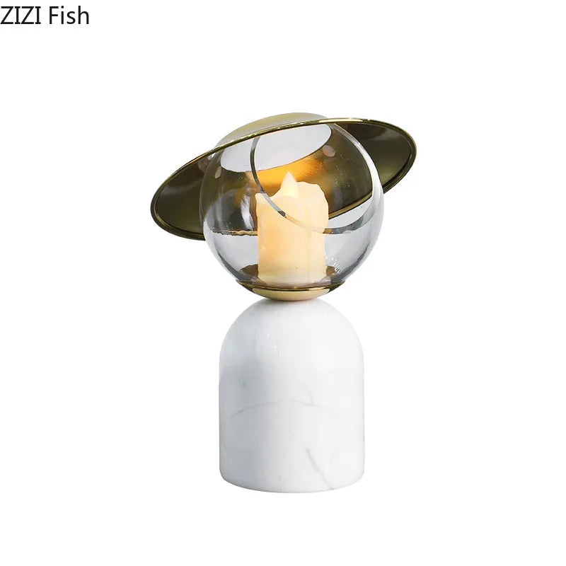 Afralia™ Marble Candle Holder for Romantic Dining Table Decor and Home Ornaments