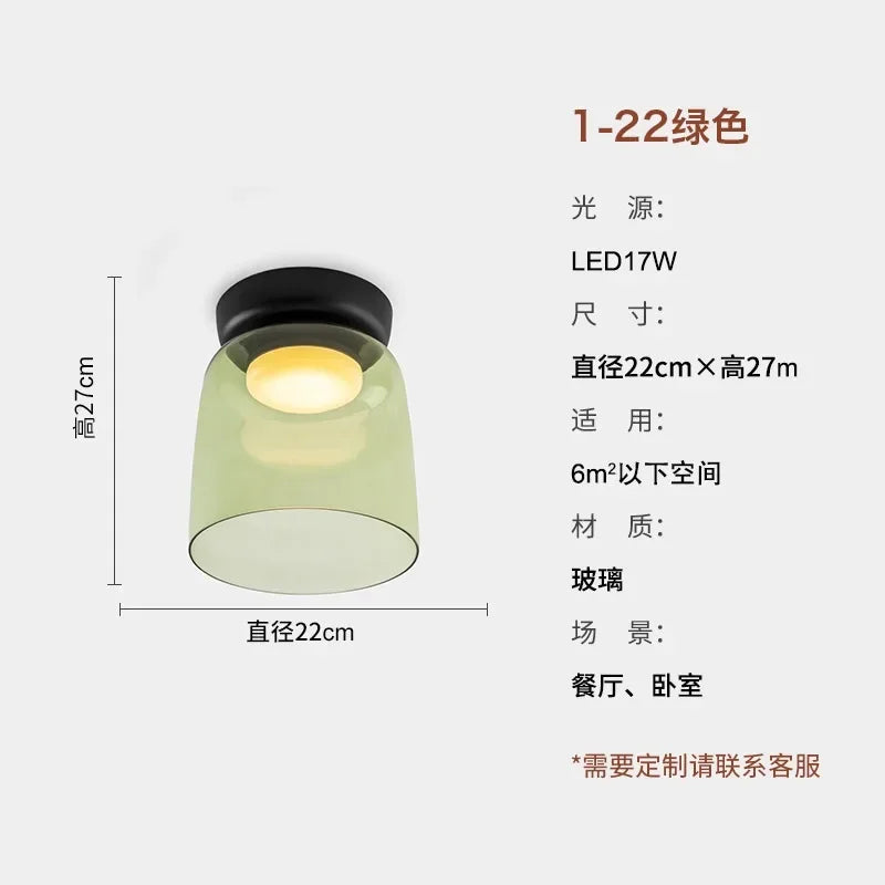Afralia™ Glass LED Ceiling Light in Amber/Gray/Green - Modern Indoor Lighting for Various Spaces