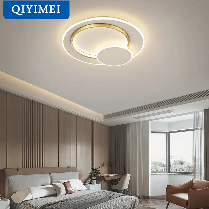 Afralia™ Modern Circular Chandelier for Bedroom Dining Living Room Kitchen Lighting