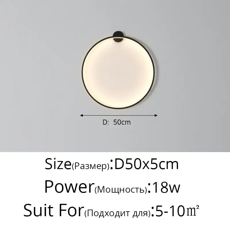 Afralia™ LED Circle Wall Lights for Living Room Bedroom Modern Decoration