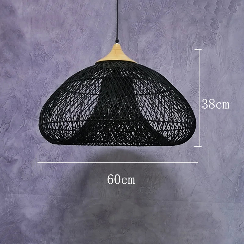 Afralia™ Vintage Rattan Pendant Lamps: Japanese Wabi Sabi Style for Kitchen, Dining Room