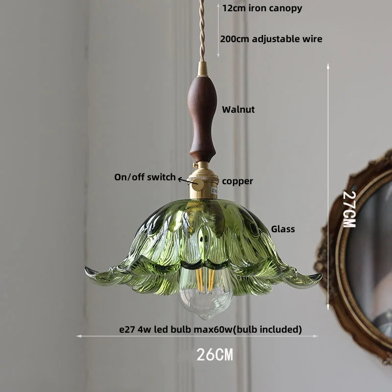 Afralia™ Yellow Glass Wire LED Pendant Light - Modern Nordic Home Decor