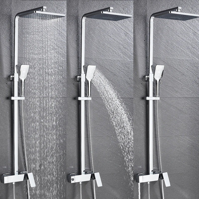 Afralia™ Black Brass Shower Faucet with 8" Rainfall Shower Head and Tub Spout