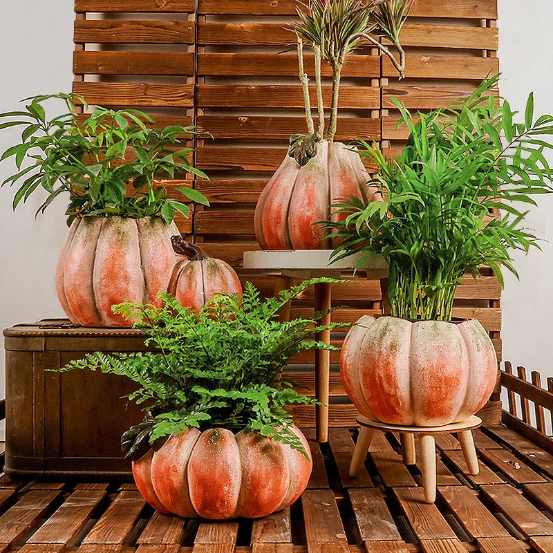 Afralia™ Pumpkin Flower Vase | Ceramic Garden Decoration Succulent Pot Plantas Accesorios