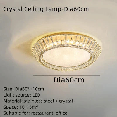 Afralia™ Gold Crystal Ceiling Light: Nordic Modern Round Lighting Fixture for Bedroom and Restaurant