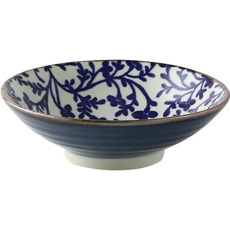 Afralia™ 9.5" Ceramic Japanese Ramen Bowl Large Soup Salad Rice Microwave Dinnerware