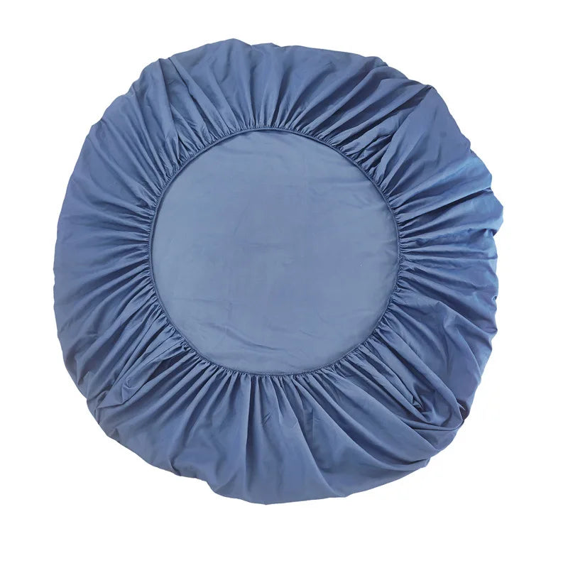 Afralia™ Soft Color Solid Fitted Bed Sheet Queen & King Size Comfortable Bed Linen