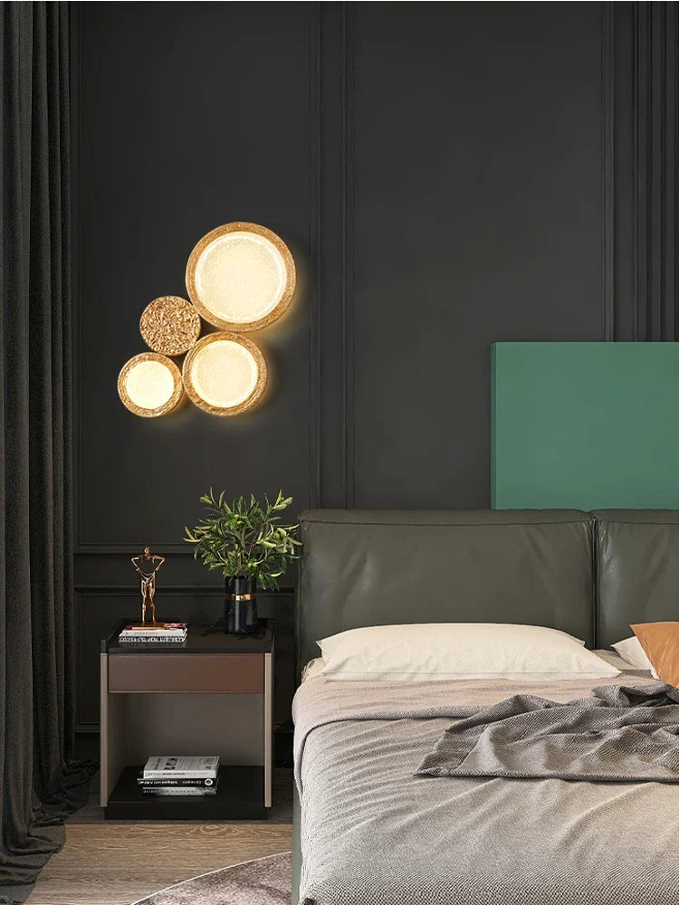 Afralia™ Copper Magic Mirror Wall Sconce Light for Living Room Bedroom