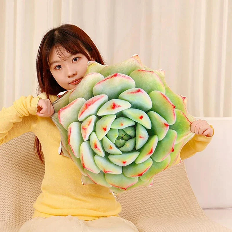 Afralia™ Succulent Leaf Plush Pillow - Novelty Cactus Cushion for Green Lovers