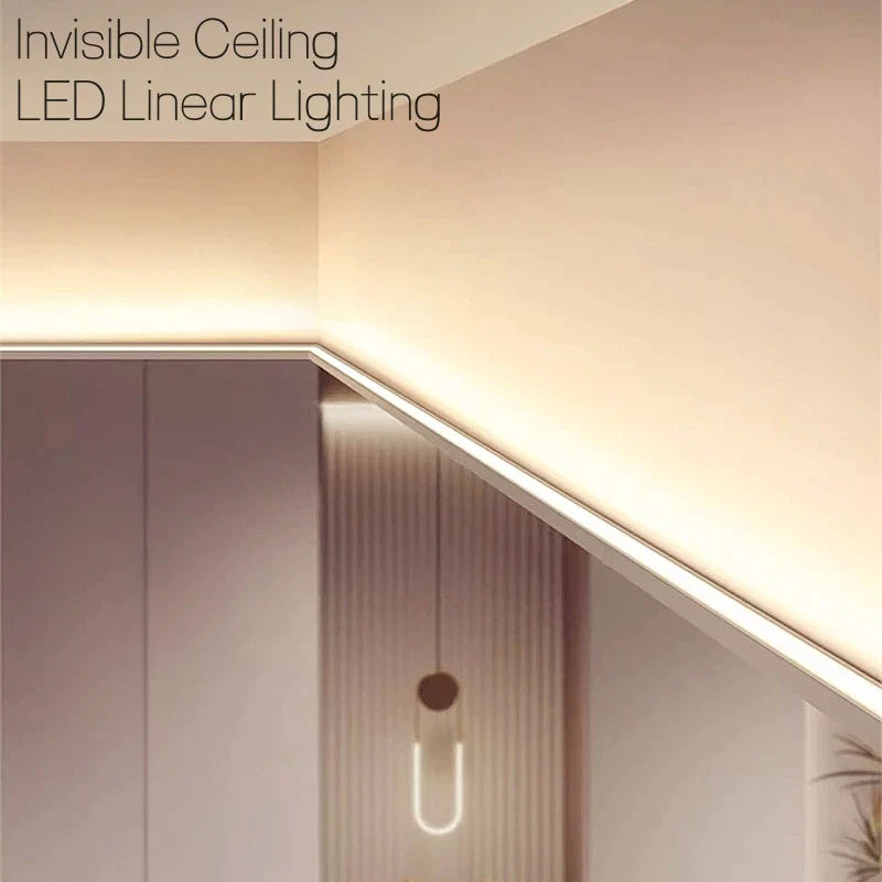 Afralia™ LED Aluminum Profile Recessed Waist Line Channel for Backlighting Corners