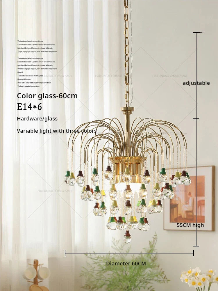 Afralia™ Vintage Crystal Glass Chandelier for Living Room, Dining Room, and Bedroom