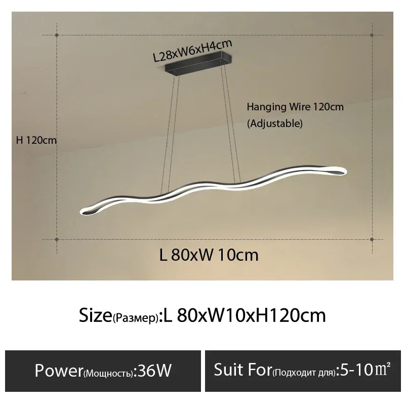 Afralia™ Wave Chandelier: Modern Nordic Style Pendant Light for Home and Office