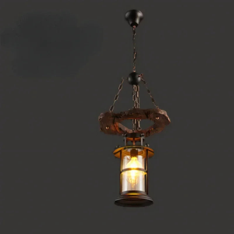 Afralia™ Iron Wheel LED Pendant Lights - Industrial Metallic Lustre Hanging Lamps