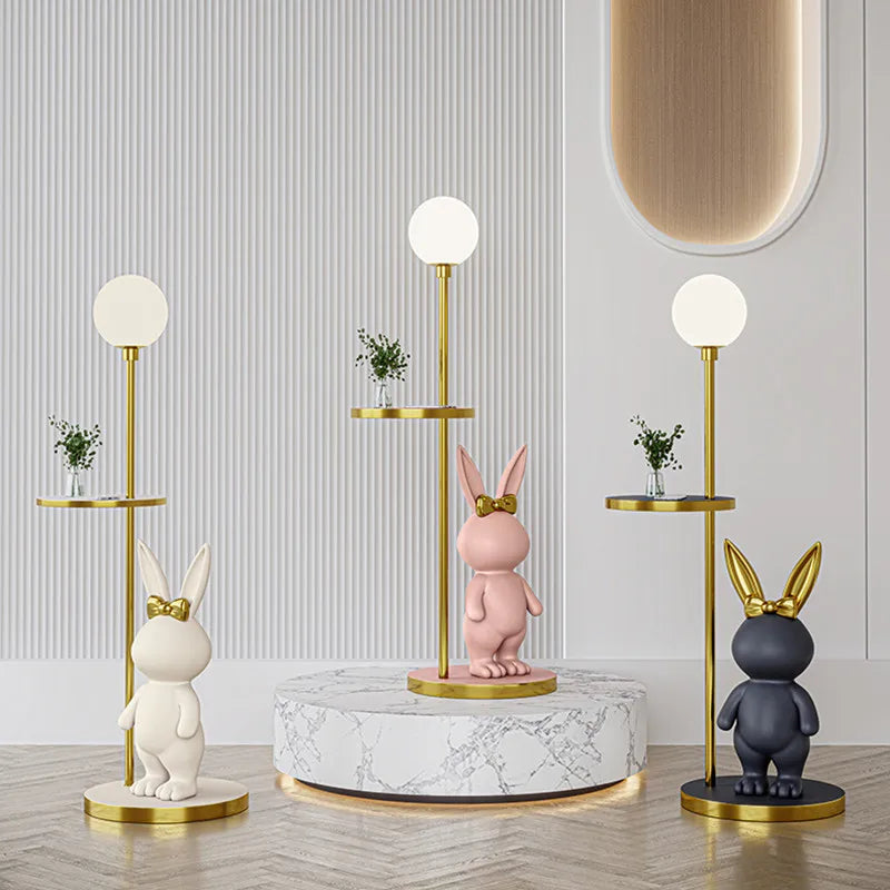 Afralia™ Nordic Floor Lamp with Round Table - Modern Art Decor Resin Light