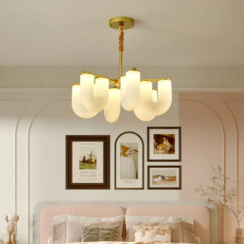 Afralia™ U-Shaped Milk White PE Pendant Lamp for Children's Bedroom and Living Room