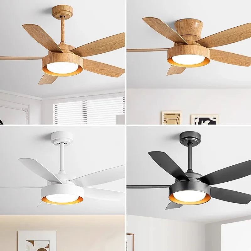 Afralia™ 5-Blade Ceiling Fan with Remote Control & LED Light - Silent Motor