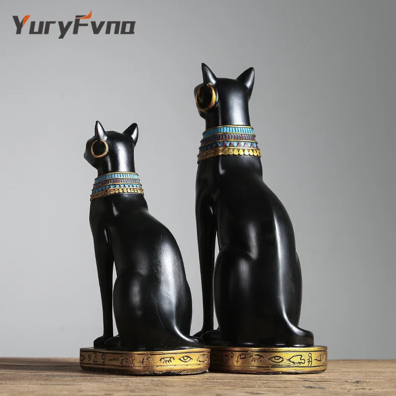 Afralia™ Bastet Cat Goddess Statue Figurine for Home Office Decoration Gift