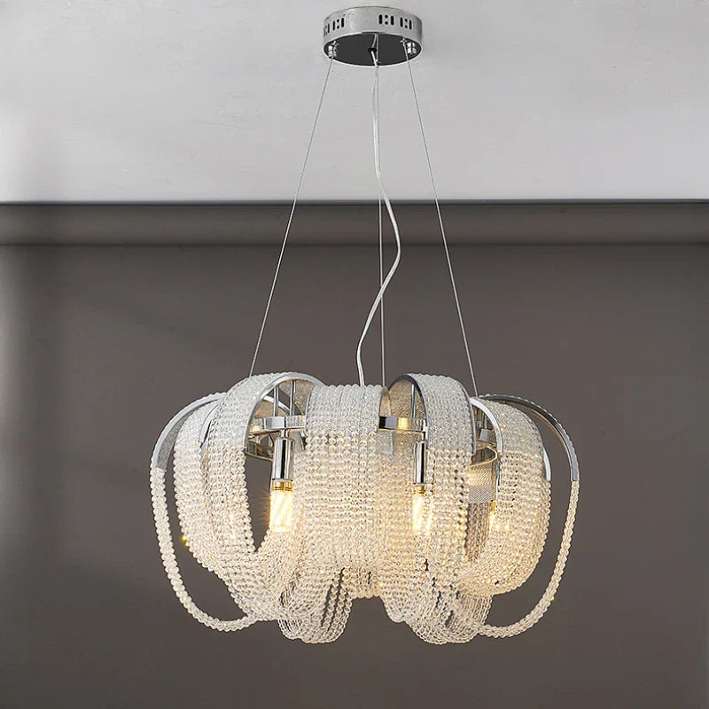 Afralia™ Tassel Crystal Chandelier: Luxe Lighting for Home, Restaurant, Hotel Decor