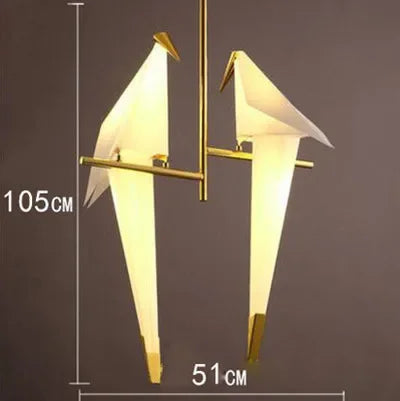 Afralia™ Crane Chandelier Iron LED Light for Bedroom Dining Children's Room