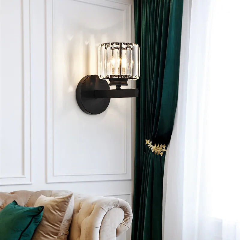 Afralia™ Nordic Crystal Wall Lamp for Bedroom Living Room Balcony - Postmodern Gold