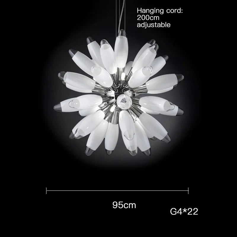 Afralia™ LED Large Globe Chandelier with Glass Lampshades - Chrome or Gold Hardware