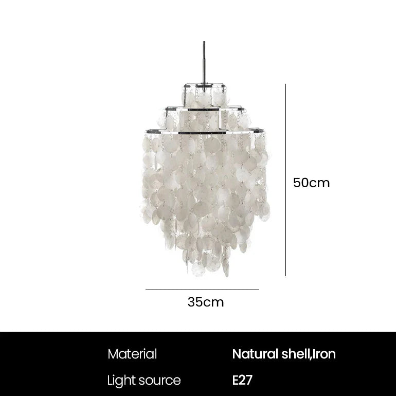 Afralia™ Modern Nordic Conch Chandelier Light Fixture for Bedroom/Living Room Art Decor