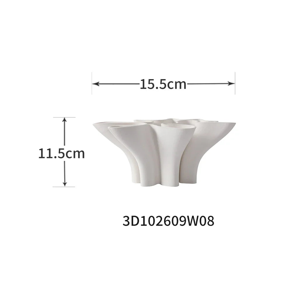 Afralia™ Geometric Fold Ceramic Vase: Abstract Handicraft Sculpture for Home Decoration