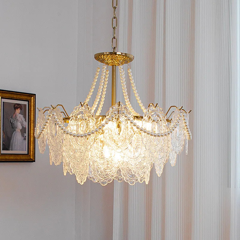 Afralia™ Clear Glass LED Chandelier: Modern French Style for Living Room, Bedroom, Kitchen.