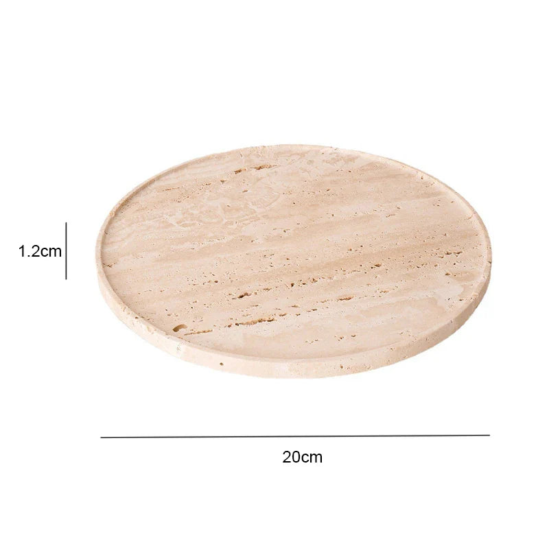 Afralia™ Travertine Marble Incense Burner Ball Shape Stone Holder Home Decor Tray