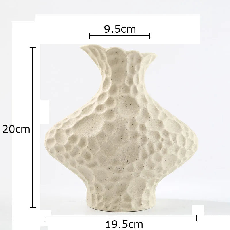 Afralia™ Frosted Ceramic Vase Artificial Floral Decor Desk Decoration Modern Flower Arrangement
