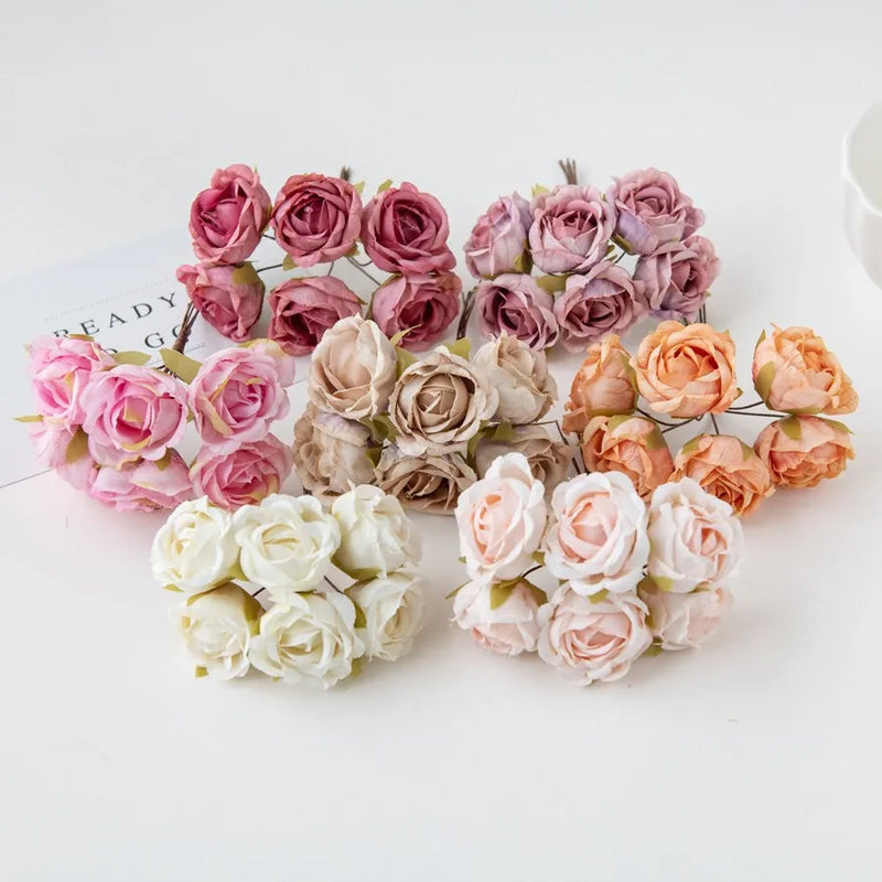 Afralia™ Tea Rose Silk Flowers Bouquet for Wedding Home Decor