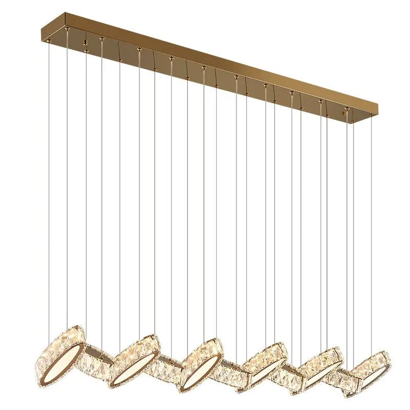 Afralia™ Crystal Chandelier Stair Pendant Light Living Room Interior Lighting