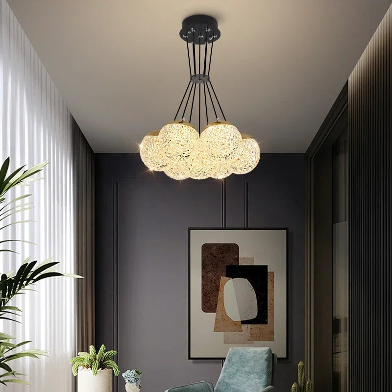 Afralia™ LED Chandelier Ceiling Lamp for Chic Bedroom Decor and Living Room Lighting