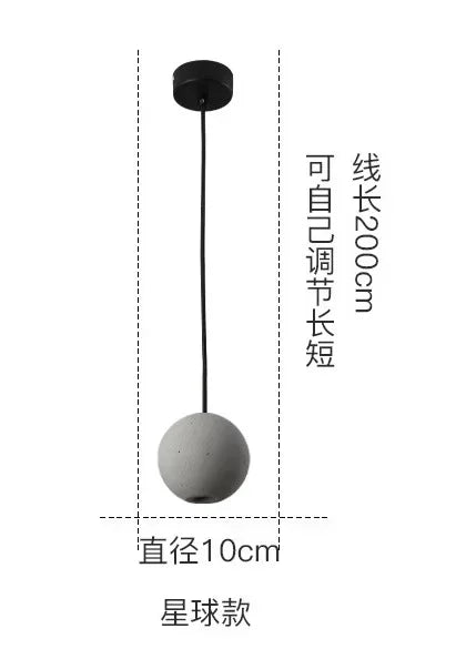 Afralia™ Cement Pendant Light: Industrial Nordic Retro Chandelier for Hotel Restaurant Bar