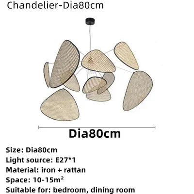 Afralia™ Rattan Ceiling Chandelier Pendant Light for Living Dining Bedroom