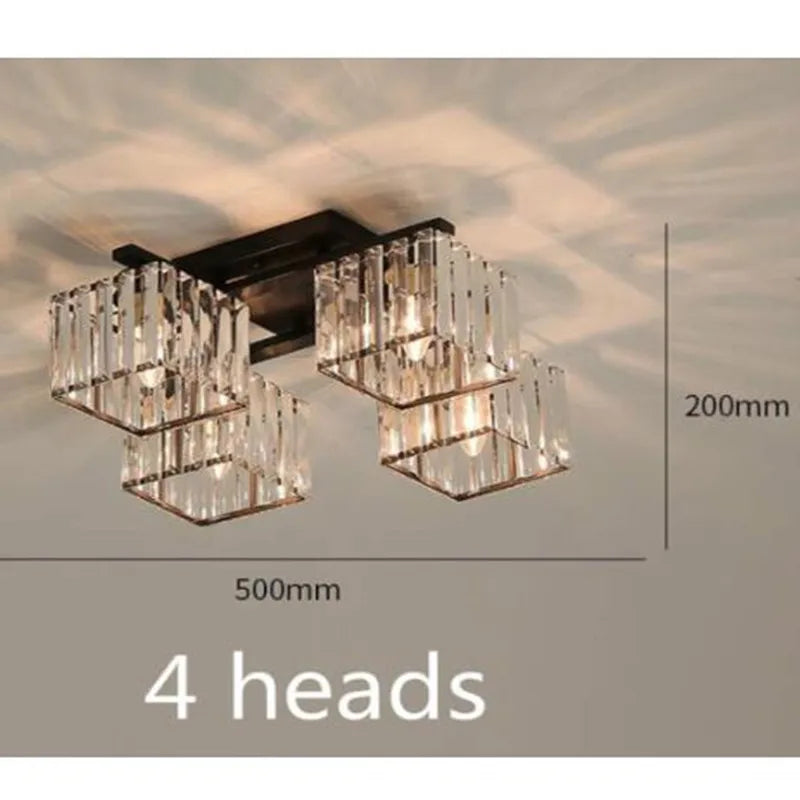 Afralia™ Square Crystal Ceiling Lamp: Modern Lighting for Living Room