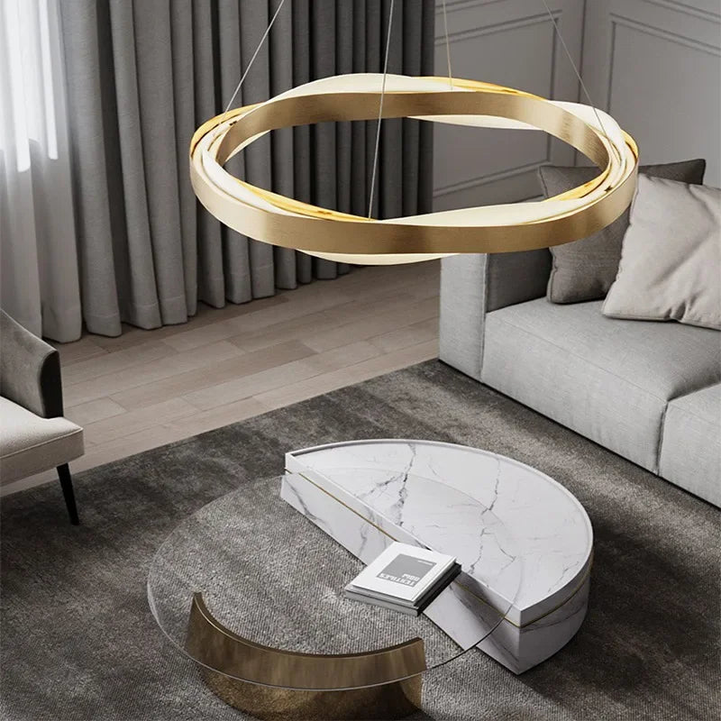 Afralia™ Modern LED Pendant Chandelier for Living Bedroom Study Bar Dining Room