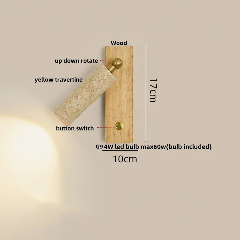Afralia™ Travertine LED Wall Lamp - Modern Nordic Design, Copper Finish