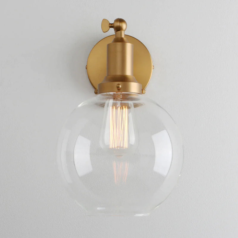 Afralia™ Industrial Vintage Wall Sconce with Clear Glass Shade Fixt